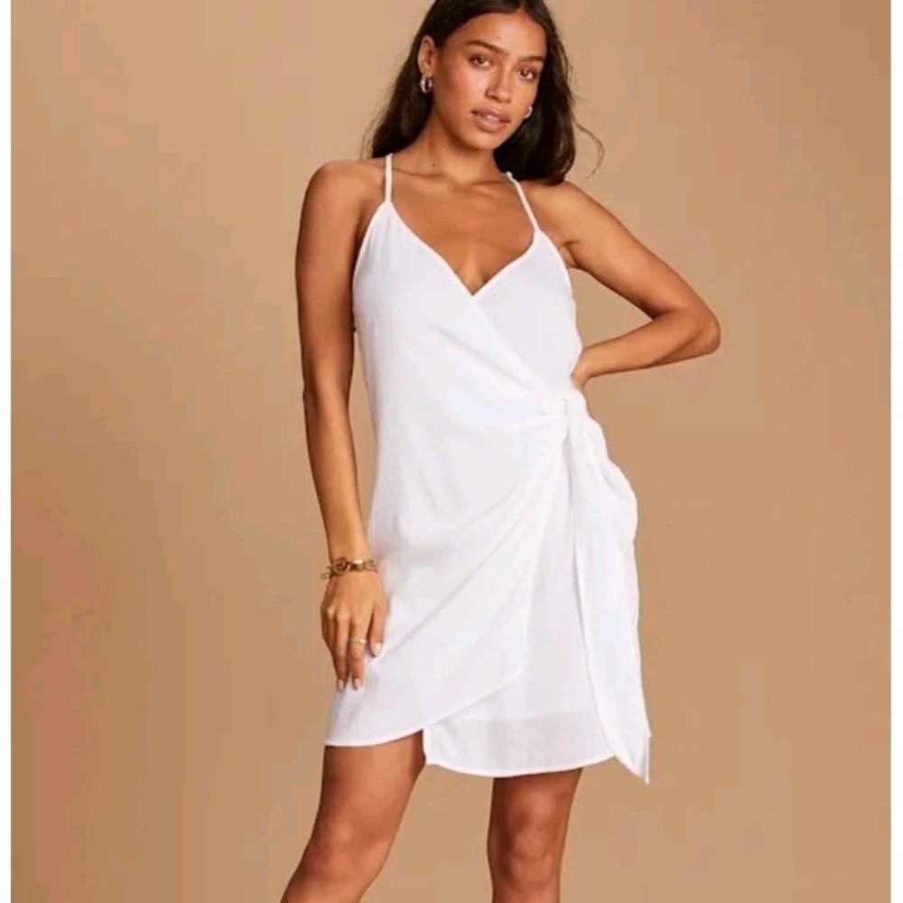 O'Neill Marlo Dress White Mini Wrap Size M New